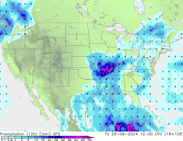 Nied. akkumuliert (12Std) GFS Do 26.09.2024 00 UTC