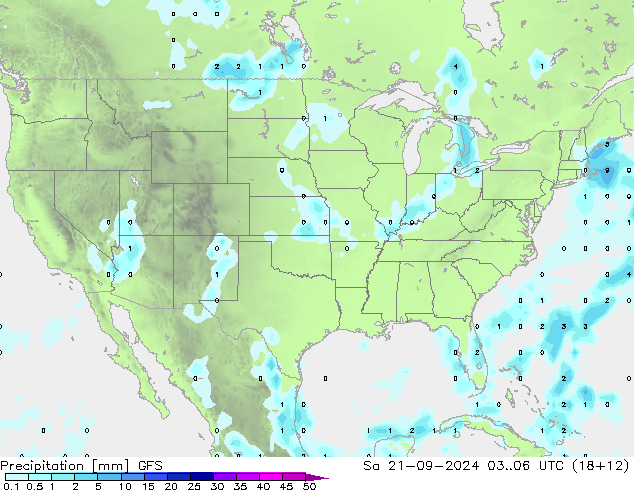 Precipitación GFS sáb 21.09.2024 06 UTC