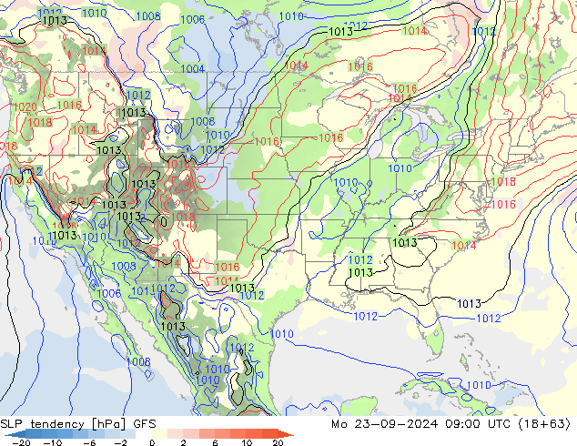 Y. Basıncı eğilimi GFS Pzt 23.09.2024 09 UTC