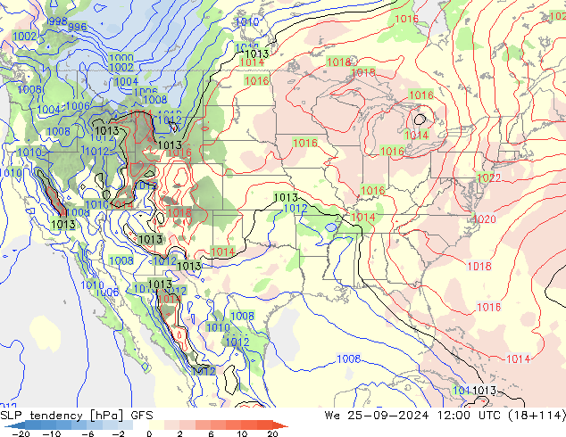 Drucktendenz GFS Mi 25.09.2024 12 UTC