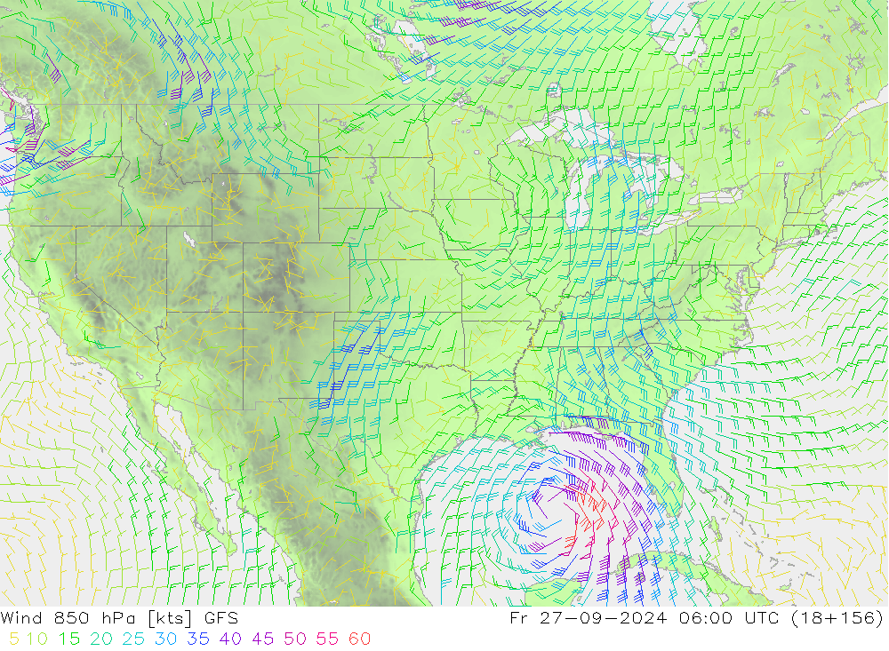  850 hPa GFS  27.09.2024 06 UTC