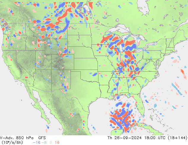 V-Adv. 850 hPa GFS Th 26.09.2024 18 UTC