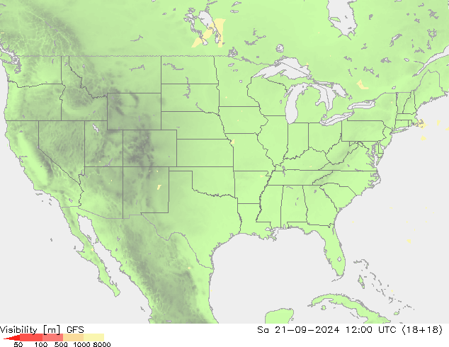 Visibility GFS Sa 21.09.2024 12 UTC