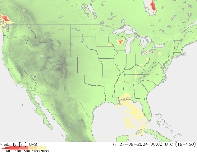 visibilidade GFS Sex 27.09.2024 00 UTC