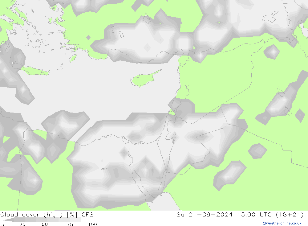 Nubi alte GFS sab 21.09.2024 15 UTC