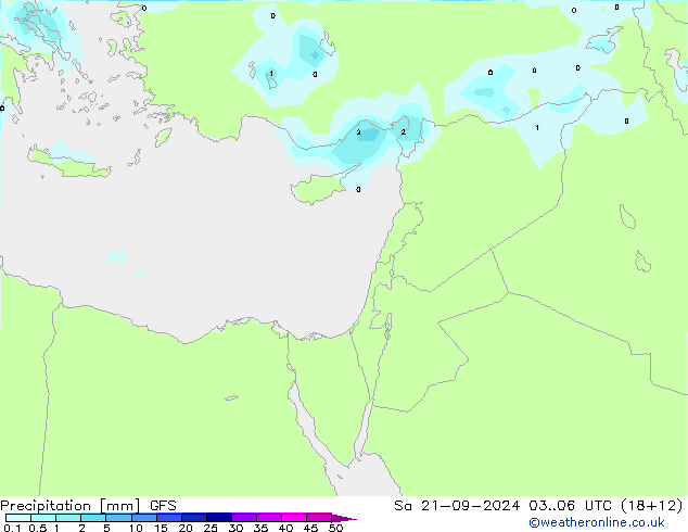 Precipitación GFS sáb 21.09.2024 06 UTC