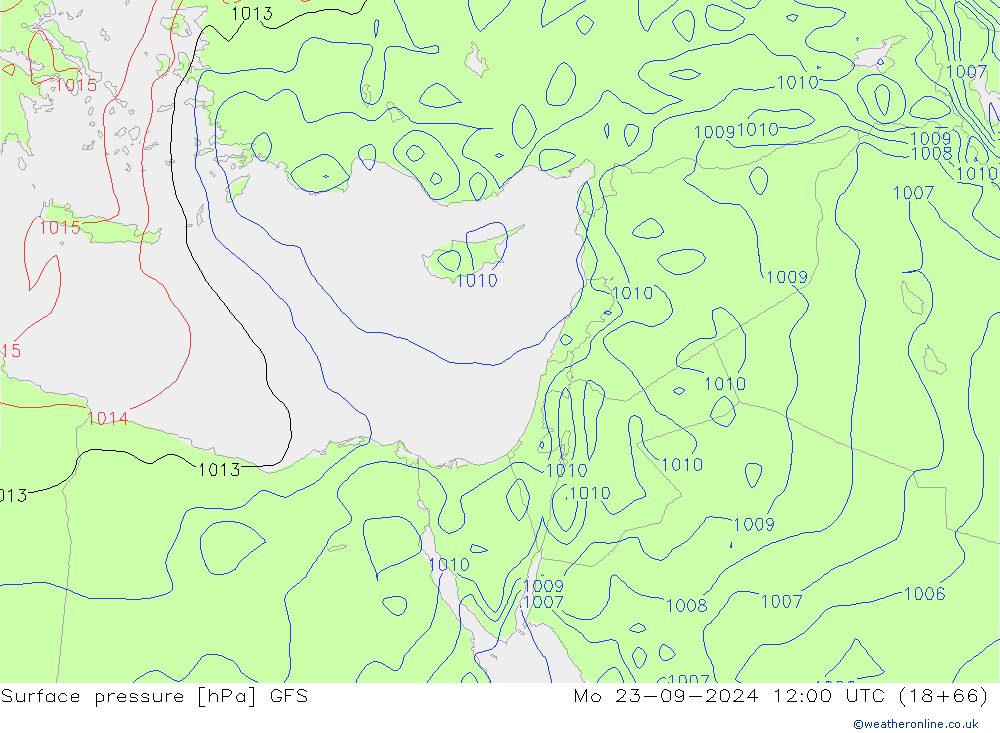 ciśnienie GFS pon. 23.09.2024 12 UTC