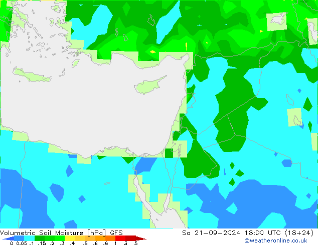 Volumetric Soil Moisture GFS sáb 21.09.2024 18 UTC