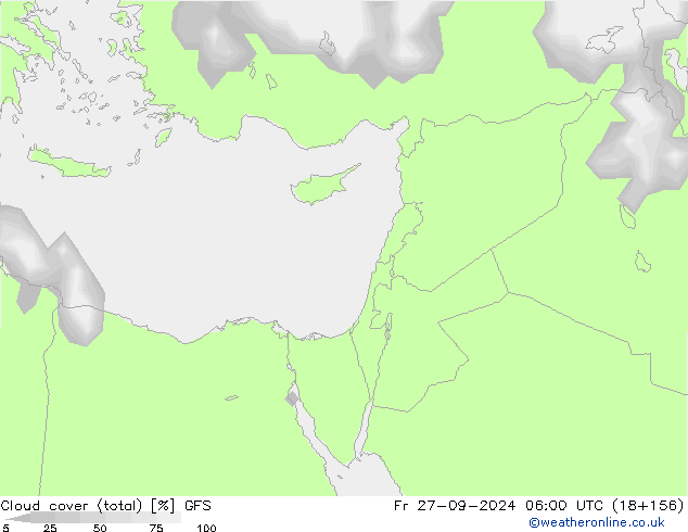 облака (сумма) GFS пт 27.09.2024 06 UTC