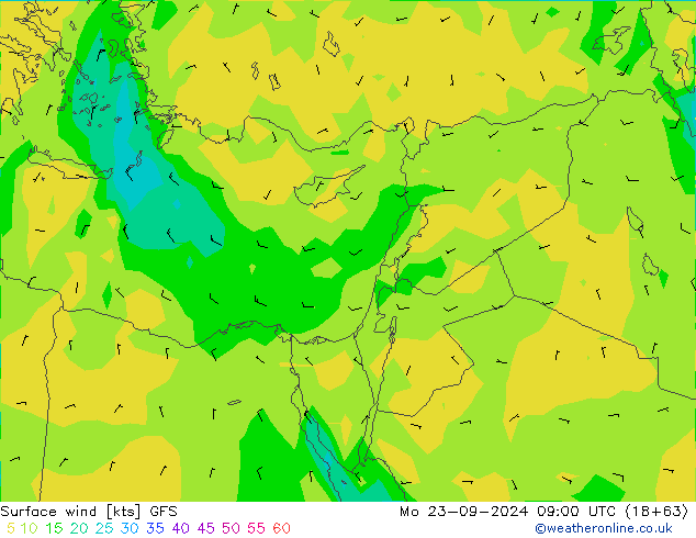 Vento 10 m GFS Seg 23.09.2024 09 UTC