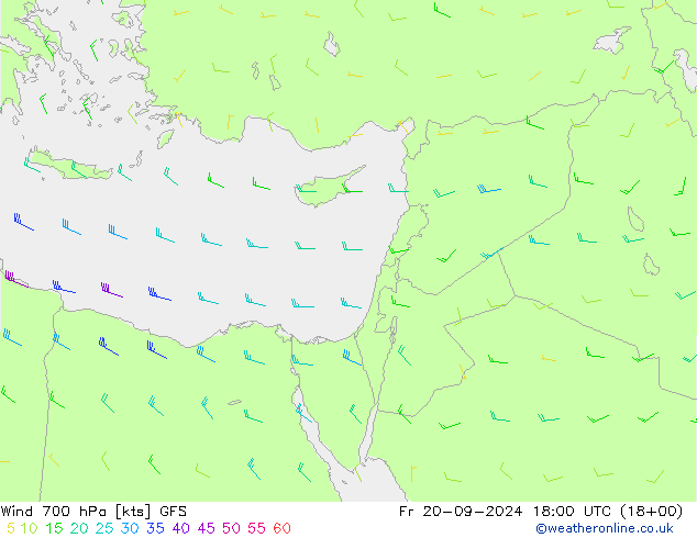 Wind 700 hPa GFS Fr 20.09.2024 18 UTC