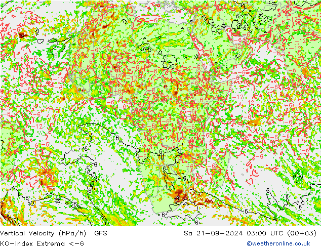 Convection-Index GFS сб 21.09.2024 03 UTC