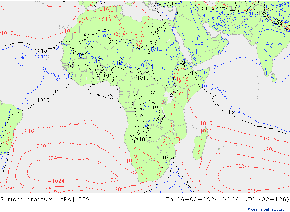 ciśnienie GFS czw. 26.09.2024 06 UTC