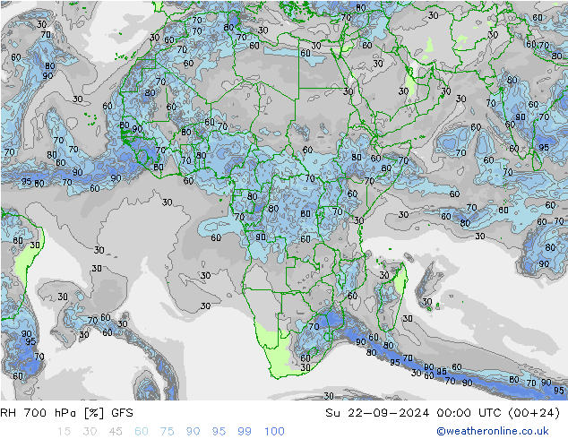 Humedad rel. 700hPa GFS septiembre 2024