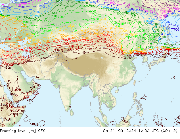 Frostgrenze GFS Sa 21.09.2024 12 UTC