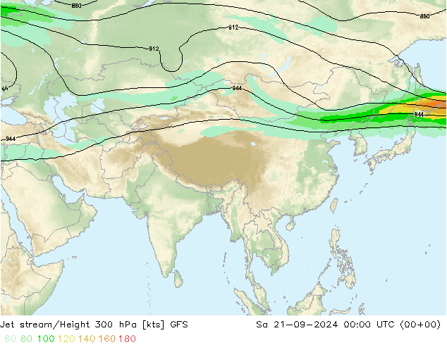 джет GFS сб 21.09.2024 00 UTC