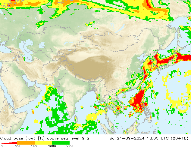 Cloud base (low) GFS sam 21.09.2024 18 UTC