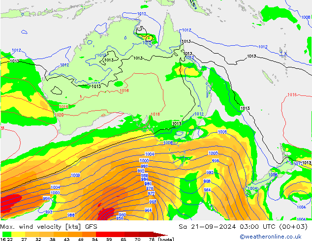 Max. wind velocity GFS so. 21.09.2024 03 UTC