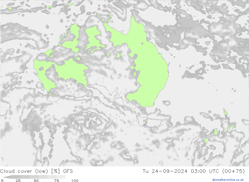 облака (низкий) GFS вт 24.09.2024 03 UTC