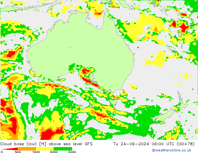 Alçak Bulut Alt Sınırı GFS Sa 24.09.2024 06 UTC