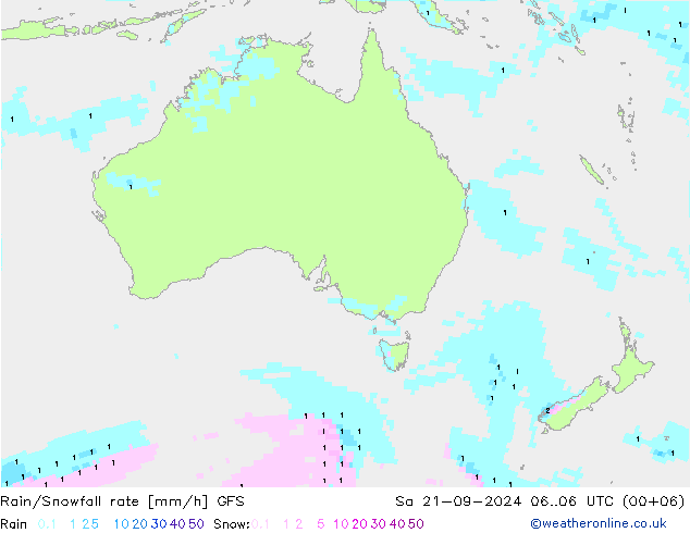 Rain/Snowfall rate GFS September 2024