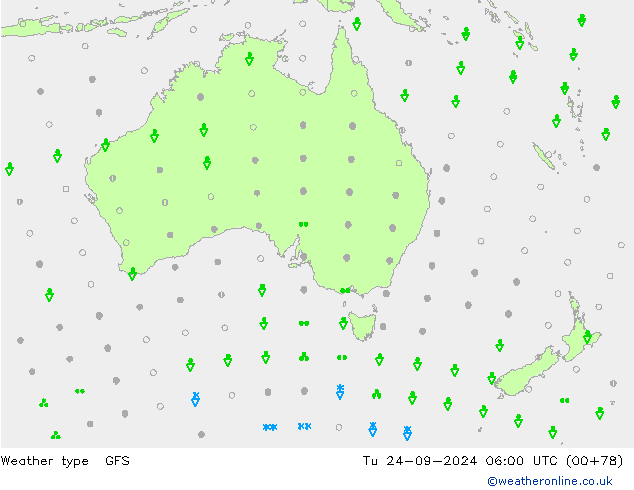 Weather type GFS Tu 24.09.2024 06 UTC