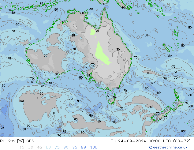 RH 2m GFS Tu 24.09.2024 00 UTC