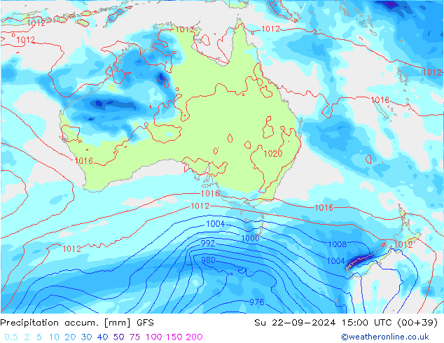 Precipitation accum. GFS Su 22.09.2024 15 UTC