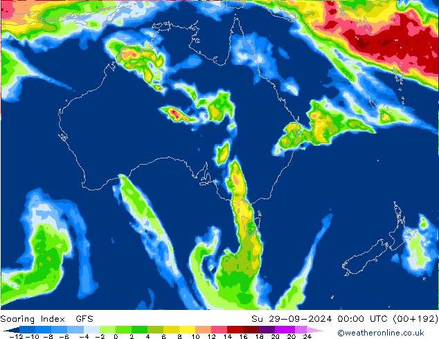 Yükselme İndeksi GFS Paz 29.09.2024 00 UTC