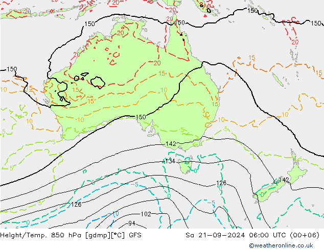 Z500/Rain (+SLP)/Z850 GFS сб 21.09.2024 06 UTC