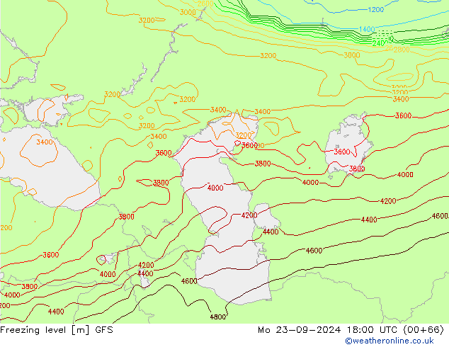 Freezing level GFS  23.09.2024 18 UTC