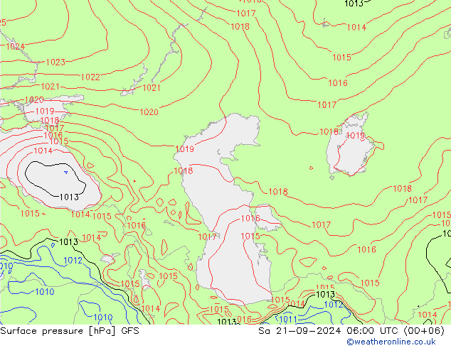 приземное давление GFS сб 21.09.2024 06 UTC