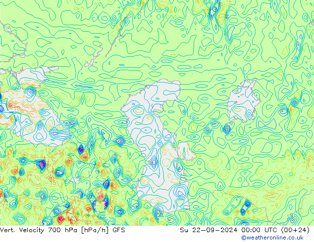 Vert. Velocity 700 hPa GFS Ne 22.09.2024 00 UTC