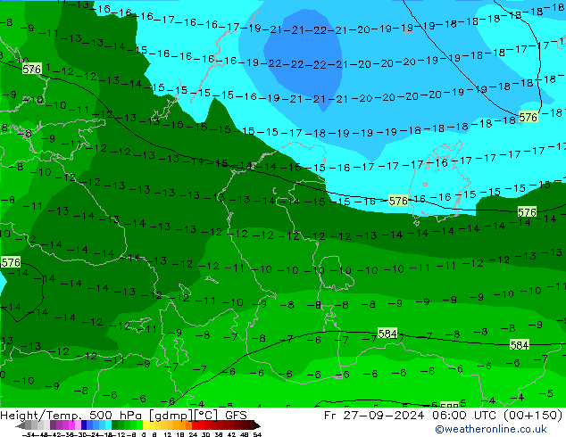 Z500/Rain (+SLP)/Z850 GFS пт 27.09.2024 06 UTC