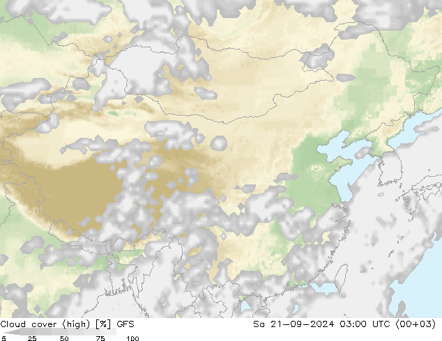 云 (中) GFS 星期六 21.09.2024 03 UTC