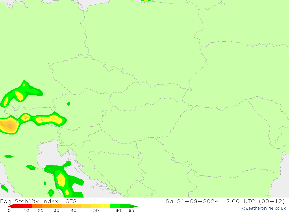 Fog Stability Index GFS So 21.09.2024 12 UTC