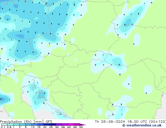 Nied. akkumuliert (6Std) GFS Do 26.09.2024 00 UTC