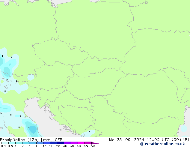 opad (12h) GFS pon. 23.09.2024 00 UTC