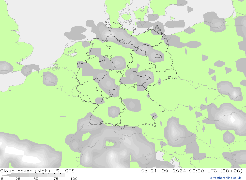 云 (中) GFS 星期六 21.09.2024 00 UTC