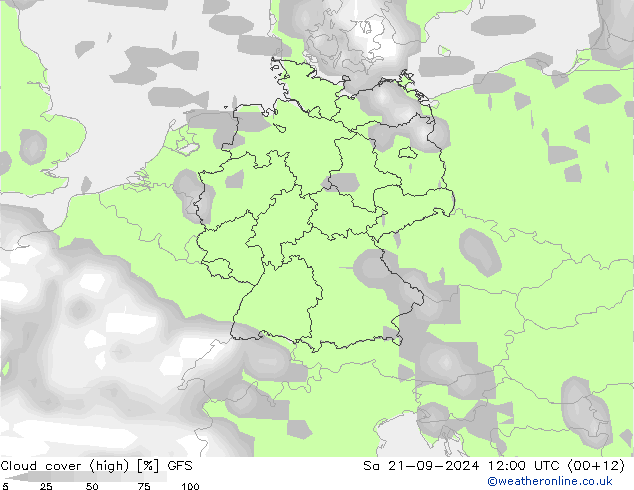 Nubes altas GFS septiembre 2024