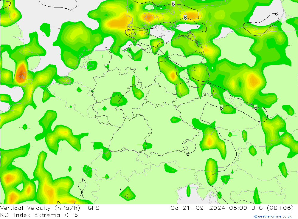 Convection-Index GFS Sa 21.09.2024 06 UTC