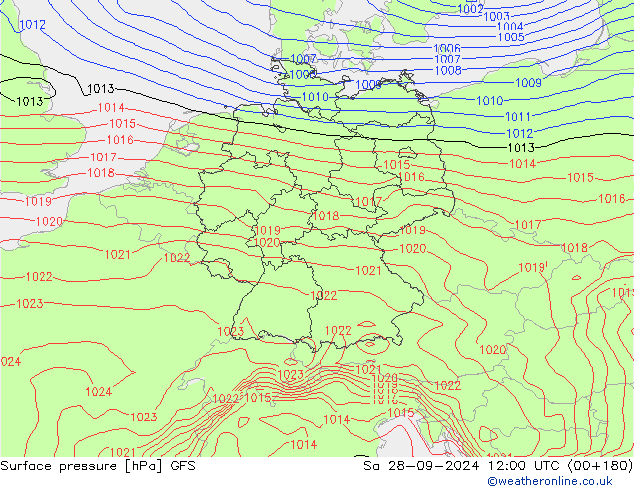 GFS: so. 28.09.2024 12 UTC