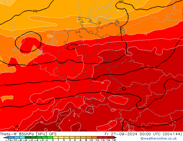 Theta-W 850hPa GFS pt. 27.09.2024 00 UTC