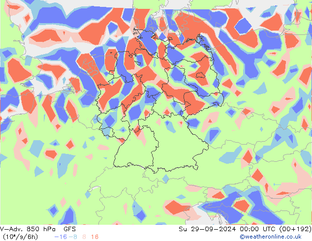 V-Adv. 850 hPa GFS Su 29.09.2024 00 UTC