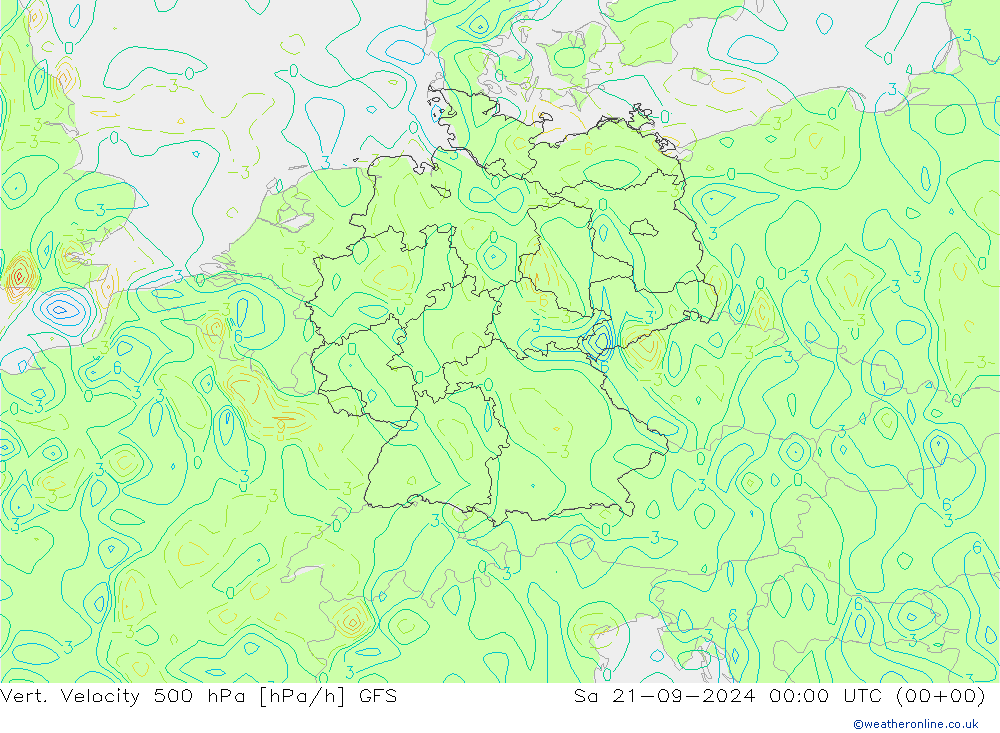 Vert. Velocity 500 hPa GFS sáb 21.09.2024 00 UTC