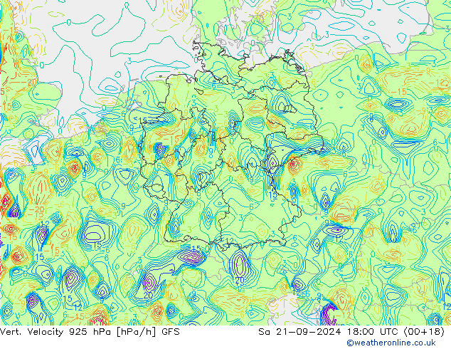 Vert. Velocity 925 гПа GFS сб 21.09.2024 18 UTC