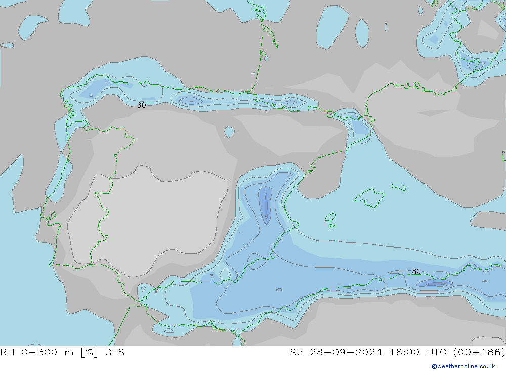 RV 0-300 m GFS za 28.09.2024 18 UTC