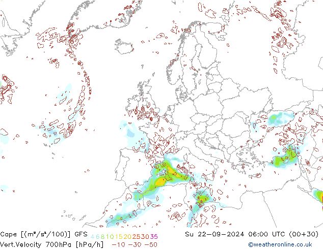 Cape GFS Вс 22.09.2024 06 UTC