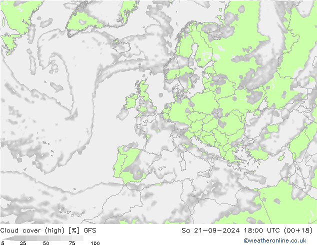 nuvens (high) GFS Sáb 21.09.2024 18 UTC