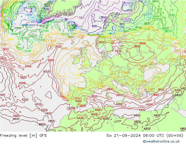 Frostgrenze GFS Sa 21.09.2024 06 UTC